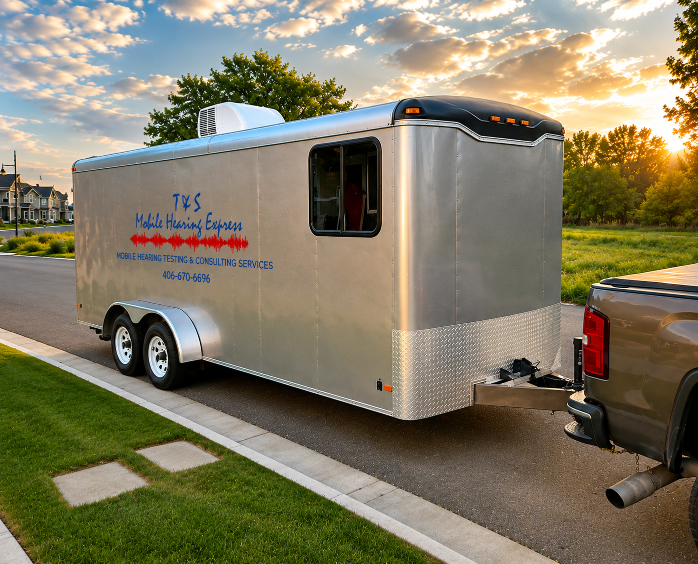 T and S Mobile Hearing Express testing trailer